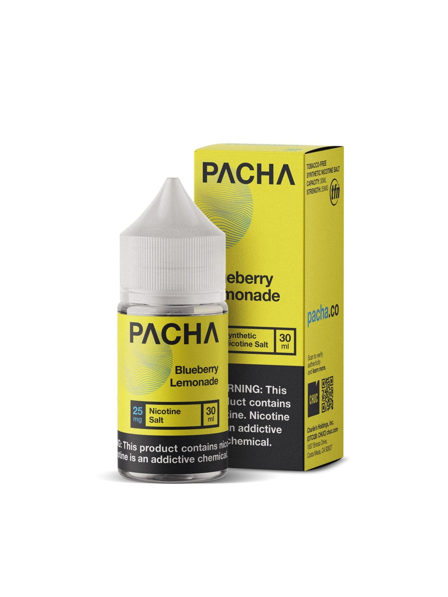 Pachamama TFN Salt Series E-Liquid | 30mL | (Salt Nic) | Blueberry Lemonade with packaging