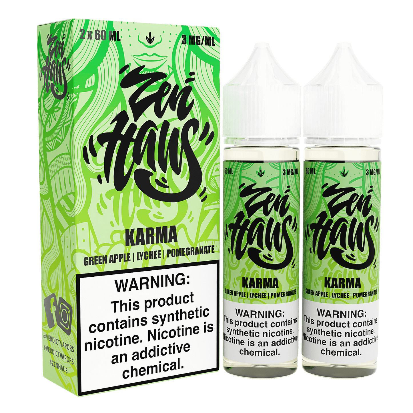 Zen Haus Series E-Liquid 120mL – Freebase – 60mL 2-Pack - Karma