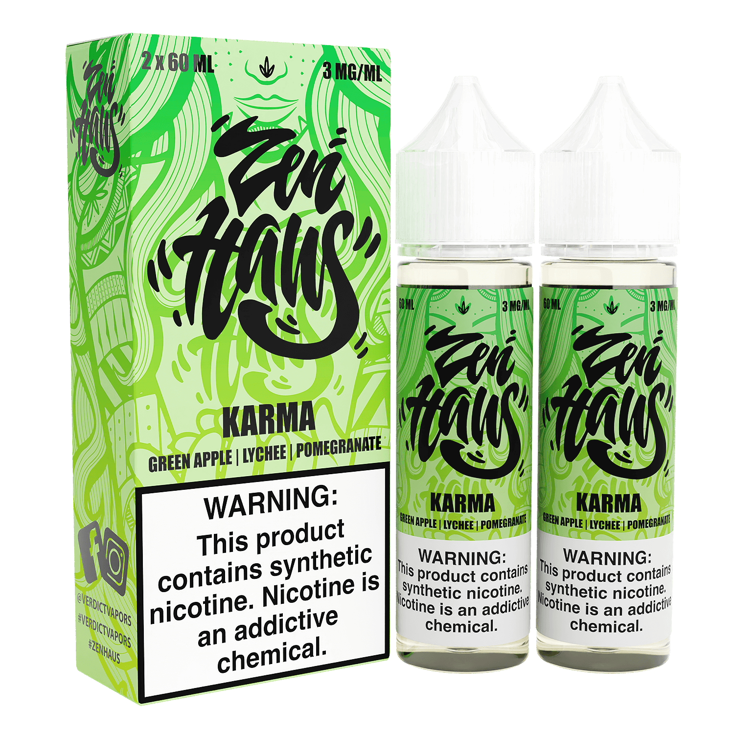 Zen Haus Series E-Liquid 120mL – Freebase – 60mL 2-Pack - Karma