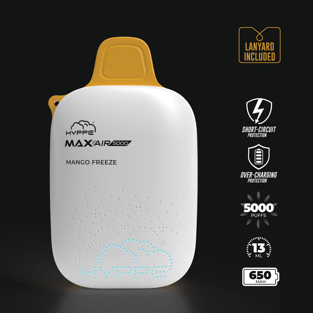 Hyppe Max Air Disposable | 5000 Puffs | 13mL | 50mg | MOQ 5 | Mango Freeze