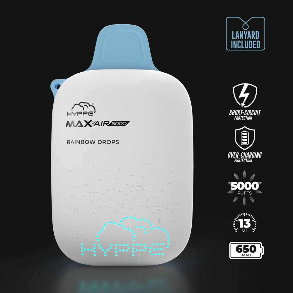 Hyppe Max Air Disposable | 5000 Puffs | 13mL | 50mg | MOQ 5 | Rainbow Drops