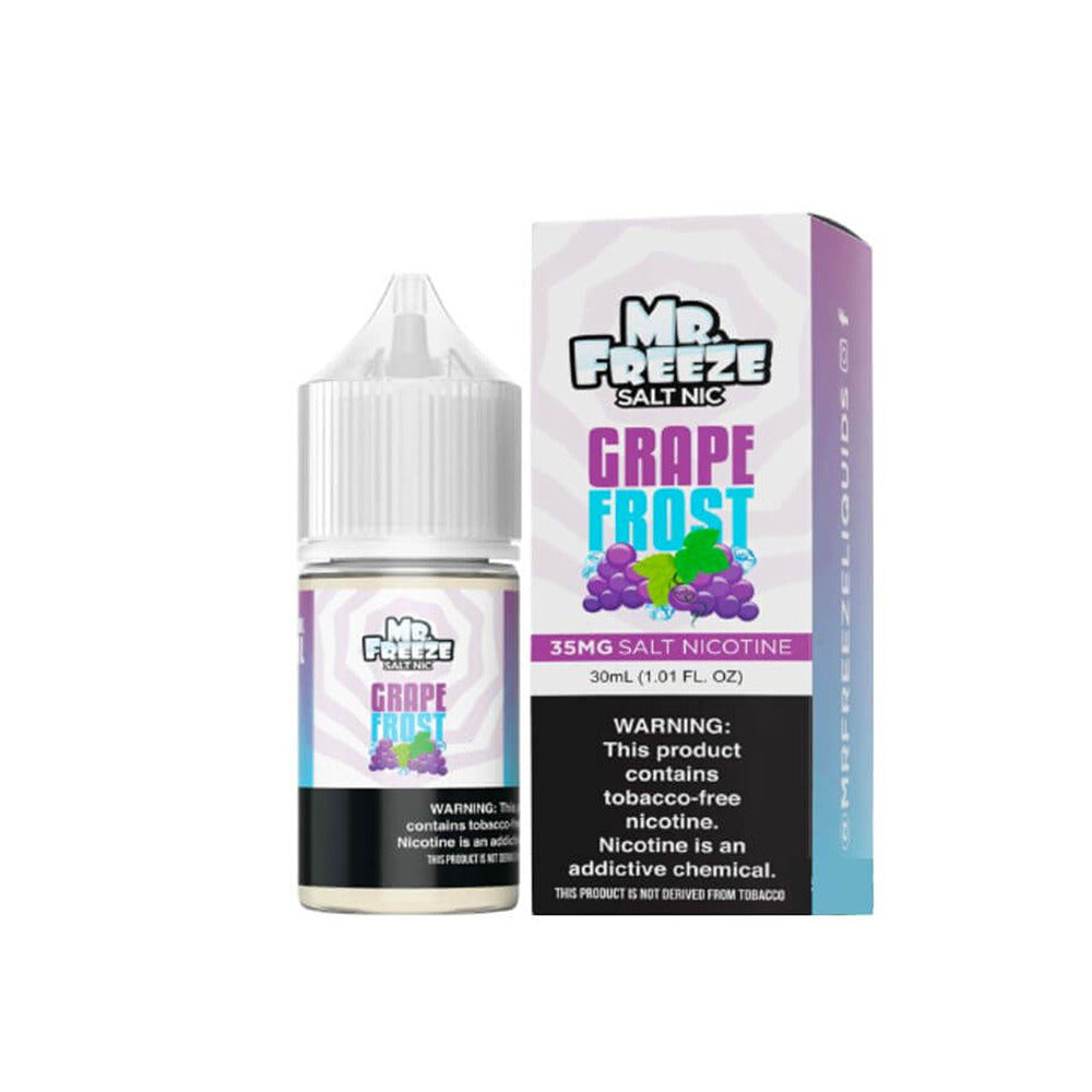 Mr. Freeze TFN Salt Series E-Liquid | 30mL | 35mg | Salt Nic | Grape Frost with packaging