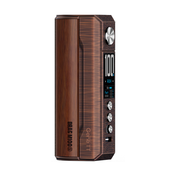 VooPoo Drag M100S Mod | Antique Brass / Padauk