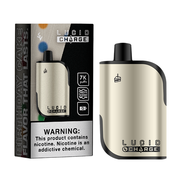 Lucid Charge Disposable | 7000 Puffs | 14mL | 50mg | MOQ 10 | Birthday Cake with Packaging
