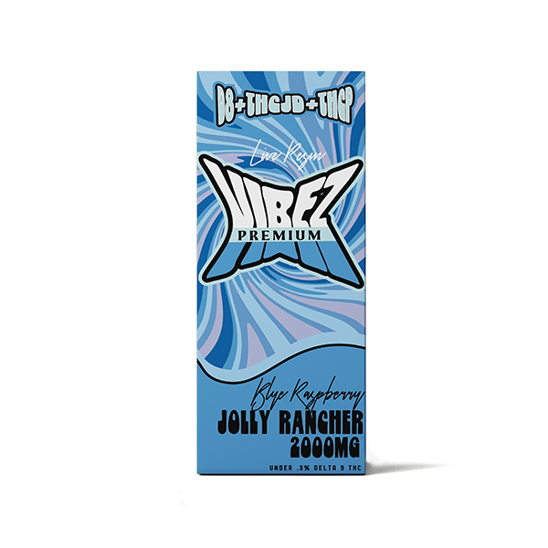Premium Vibez D8 + THCJD + THC-P Live Resin Disposable (2g) - Blue Raspberry Jolly Rancher