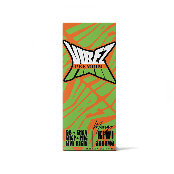 Premium Vibez D8 + THGA + THGP + PHG Live Resin Disposable (2g) - Mango Kiwi