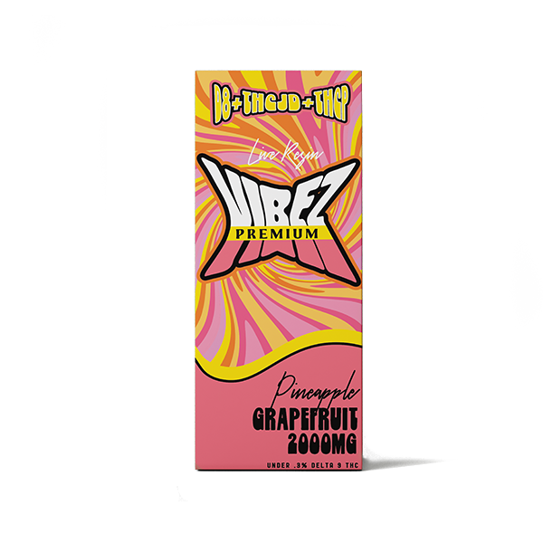 Premium Vibez D8 + THCJD + THC-P Live Resin Disposable (2g) - Pineapple Grapefruit