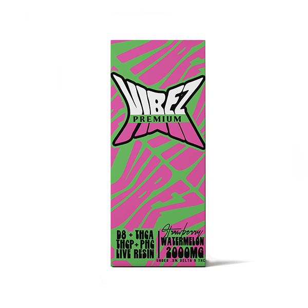 Premium Vibez D8 + THGA + THGP + PHG Live Resin Disposable (2g)- Strawberry Watermelon
