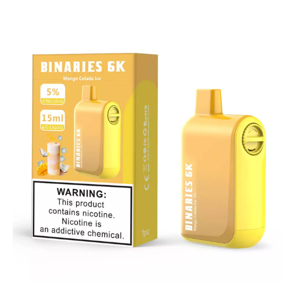 HorizonTech - Binaries Cabin Disposable | 6000 puffs | 15mL | MOQ 10 | Mango Colada Ice with packaging