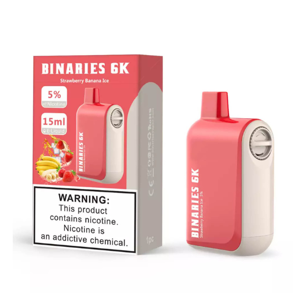 HorizonTech - Binaries Cabin Disposable | 6000 puffs | 15mL | MOQ 10 | Strawberry Banana Ice with packaging