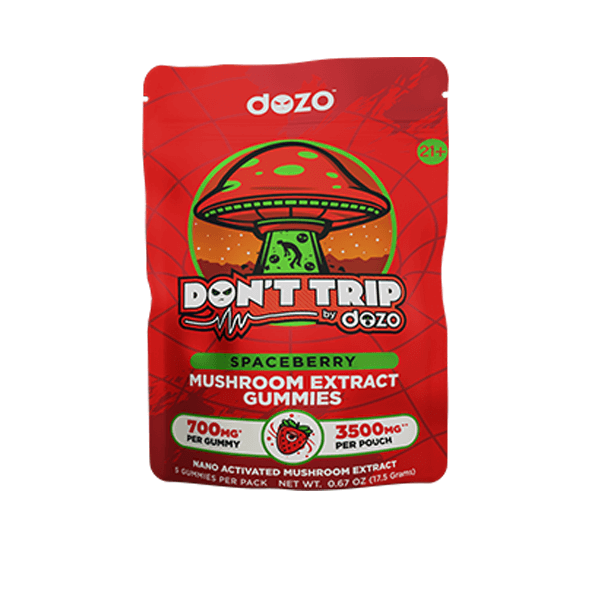 Dozo Don’t Trip Mushroom Gummies (3500mg 5ct Pouch)-Space Berry

