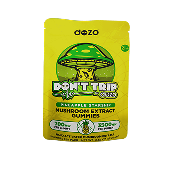 Dozo Don’t Trip Mushroom Gummies (3500mg 5ct Pouch)- Pineapple Starship
