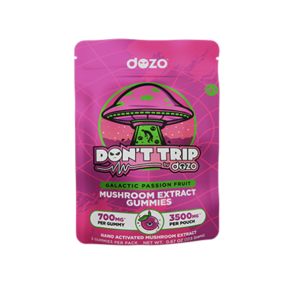 Dozo Don’t Trip Mushroom Gummies (3500mg 5ct Pouch)- Galactic Passion Fruit
