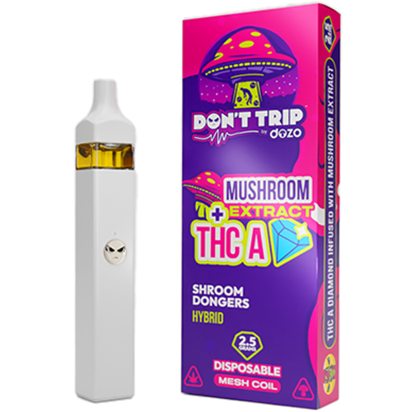 Dozo Don’t Trip Mushroom + THC-A Diamond Disposable (2.5g) | Shroom Dongers Hybrid with Packaging