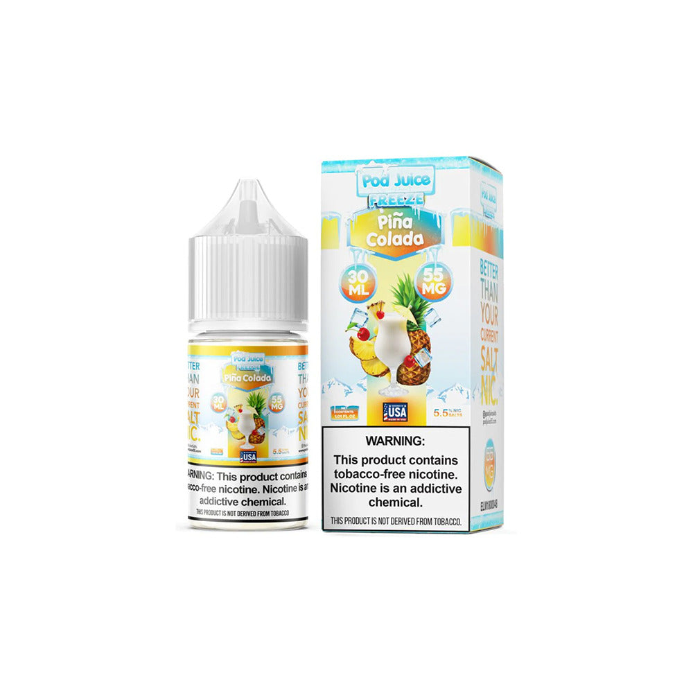 Pod Juice Salt TFN Series E-Liquid | 30mL | 55mg | (Salt Nic) | Pina Colada Freeze with packaging