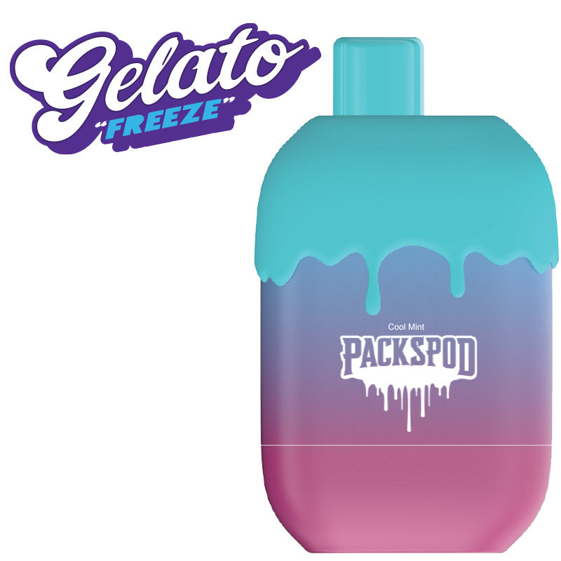 Packspod Disposable | 5000 Puffs | 12mL | 50mg | MOQ 5 | Gelato Freeze (Cool Mint)