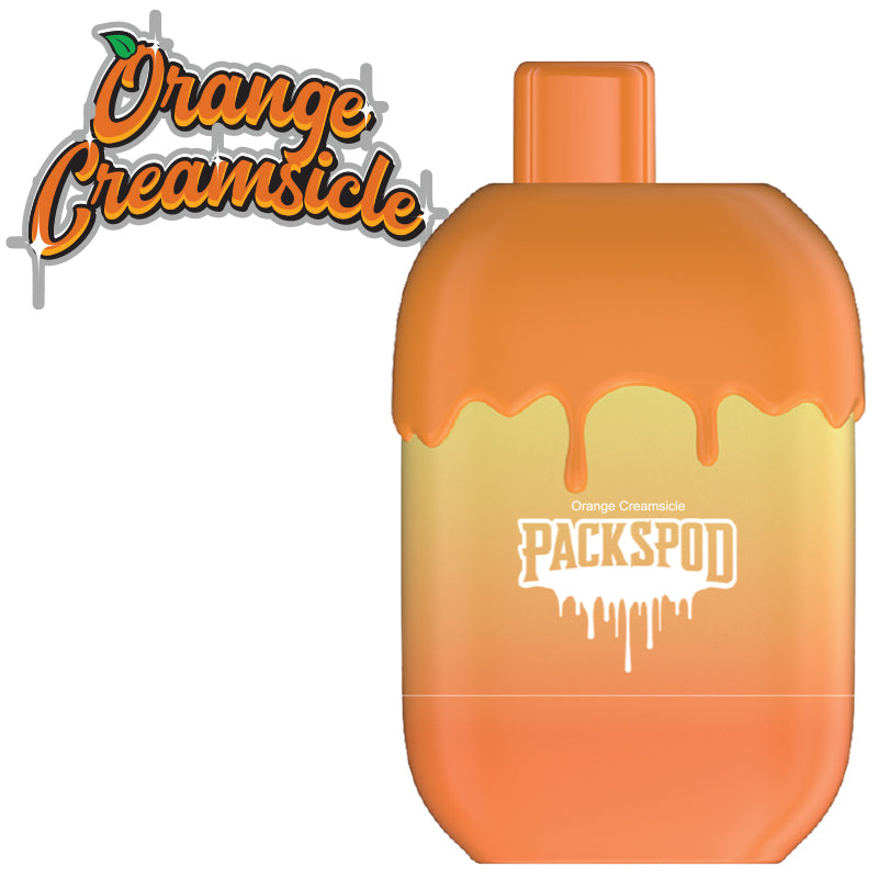 Packspod Disposable | 5000 Puffs | 12mL | 50mg | MOQ 5 | Orange Creamsicle (Orange Burst)