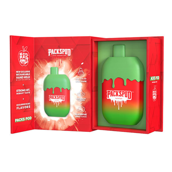Packspod Disposable | 5000 Puffs | 12mL | 50mg | MOQ 5 | (Limited Edition) Big Red Apple with Packaging