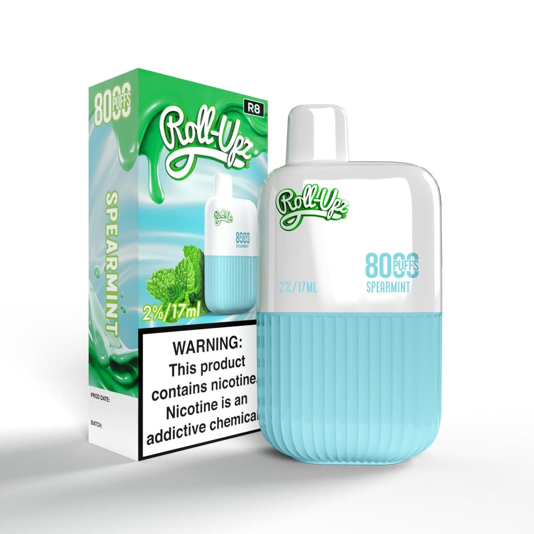 Juice Roll-Upz Disposable | 8000 puffs | 15mL | MOQ 10PC | Spearmint with packaging