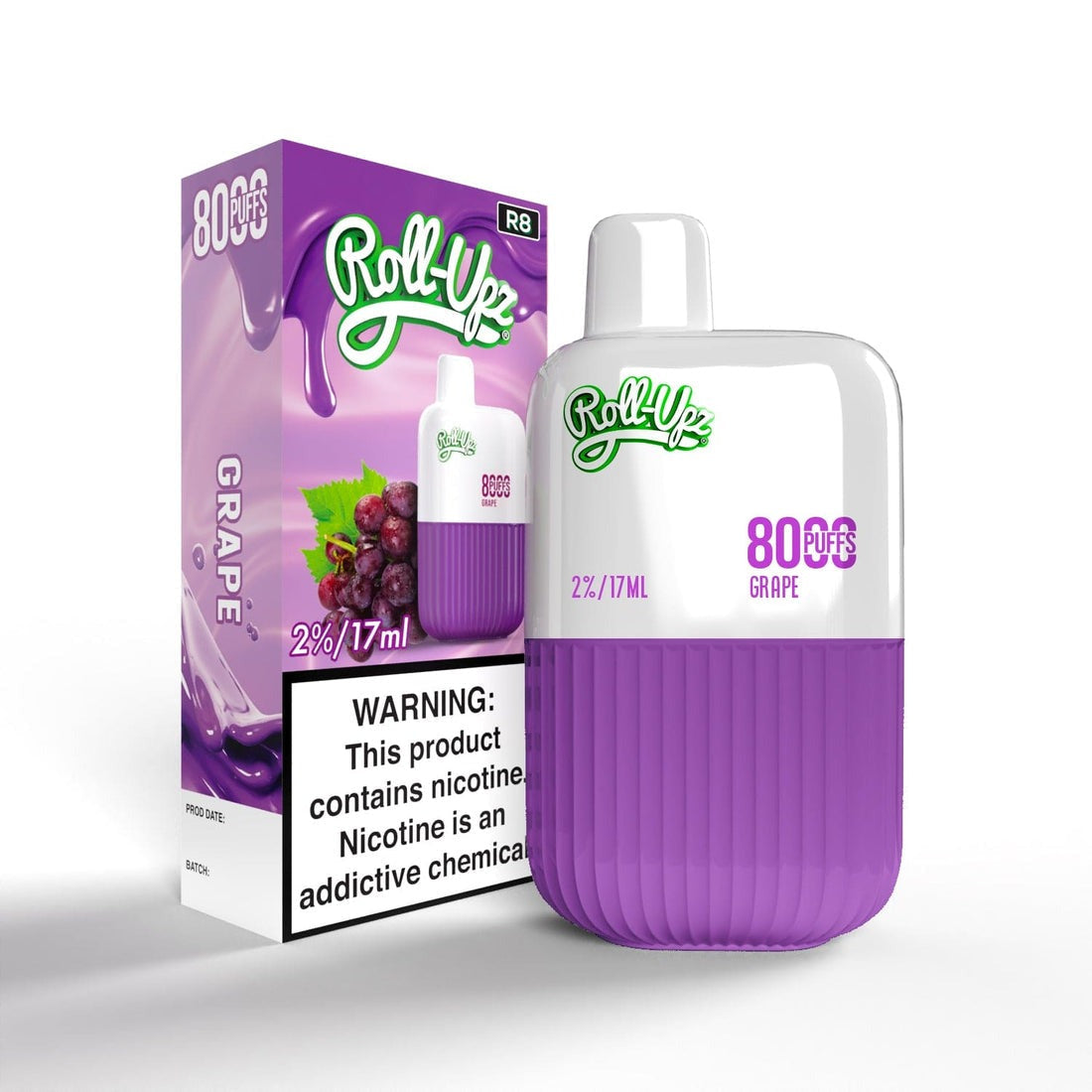 Juice Roll-Upz Disposable | 8000 puffs | 15mL | MOQ 10PCS | Grape with packaging