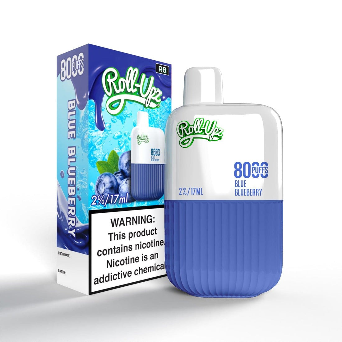 Juice Roll-Upz Disposable | 8000 puffs | 15mL | MOQ 10PCS | Blue Blueberry with packaging