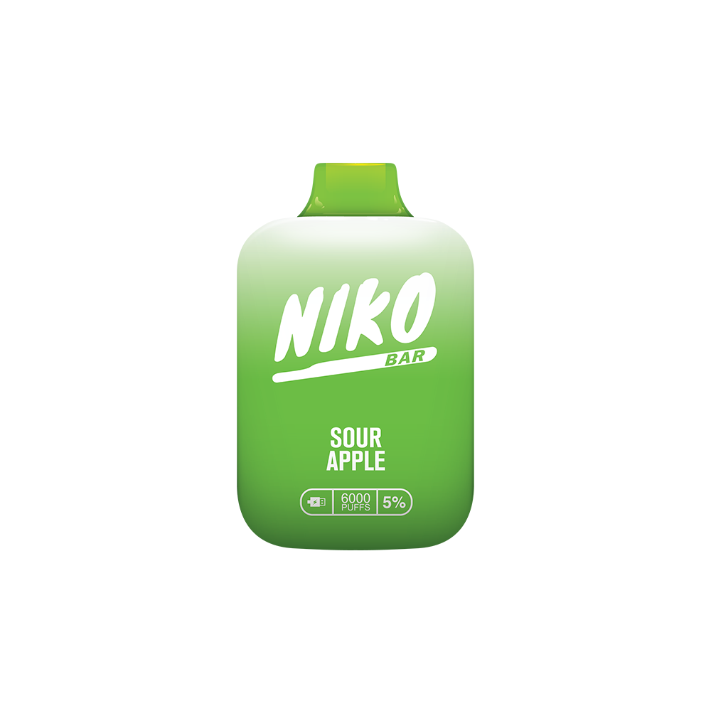 Niko Bar Disposable | 7000 Puffs | 15mL  | 50mg | MOQ 10pc | Sour Apple