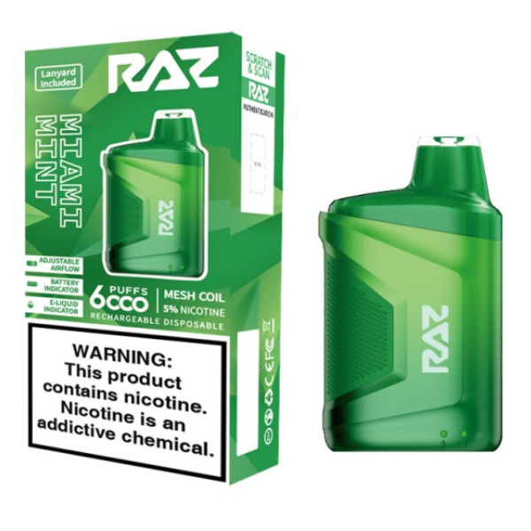 RAZ CA6000 Disposable | 6000 Puffs | 10mL | 50mg | MOQ 10pc | Miami Min with packaging