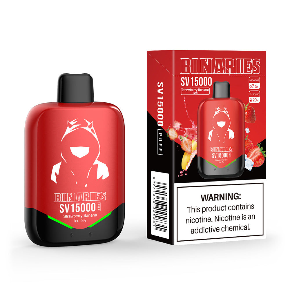 HorizonTech Binaries Cabin Disposable SV | 15000 Puffs | 20mL | 50mg | MOQ 10 | Strawberry Banana Ice with packaging
