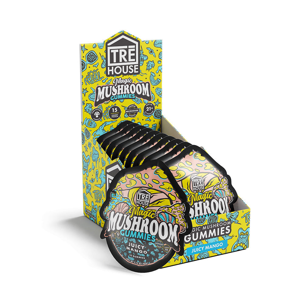 Tre House Magic Mushroom Gummies (15ct Pouch) | Juicy Mango with Packaging