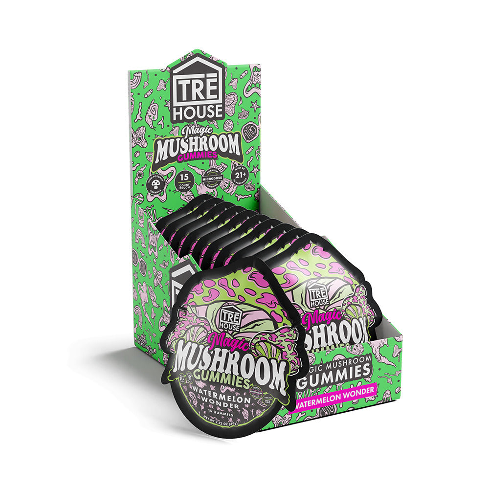 Tre House Magic Mushroom Gummies (15ct Pouch) | Watermelon Wonder with Packaging