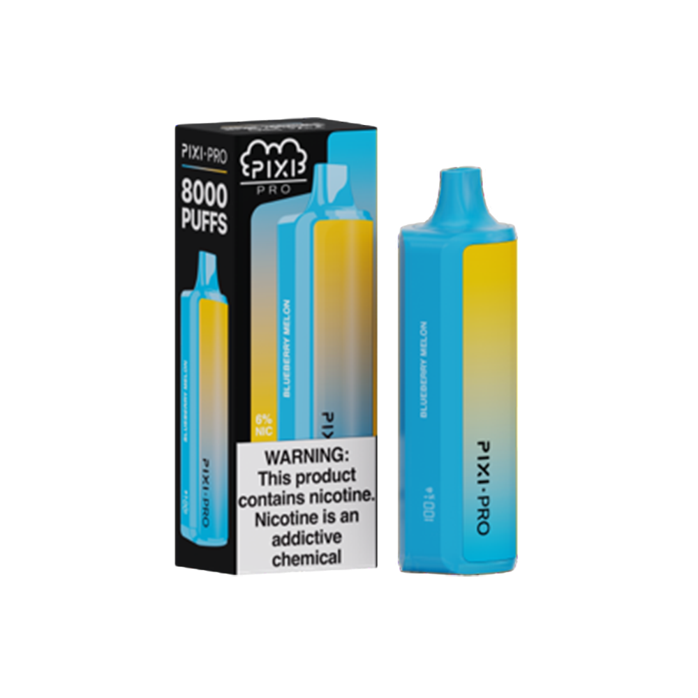 Pixi Pro Disposable | 8000 puffs | 14mL | 60Mg | MOQ 10pc | Blueberry Melon with packaging