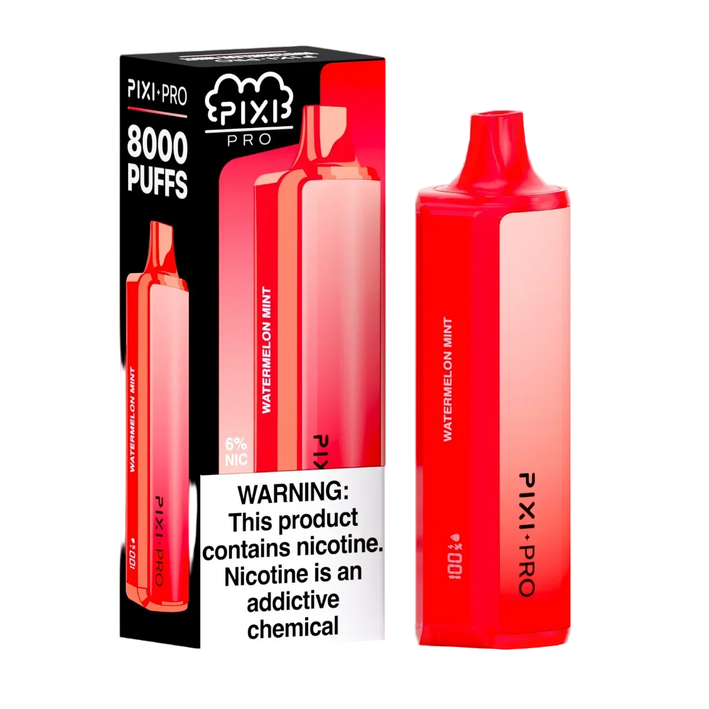 Pixi Pro Disposable | 8000 puffs | 14mL | 60Mg | MOQ 10pc | Watermelon  Mint with packaging