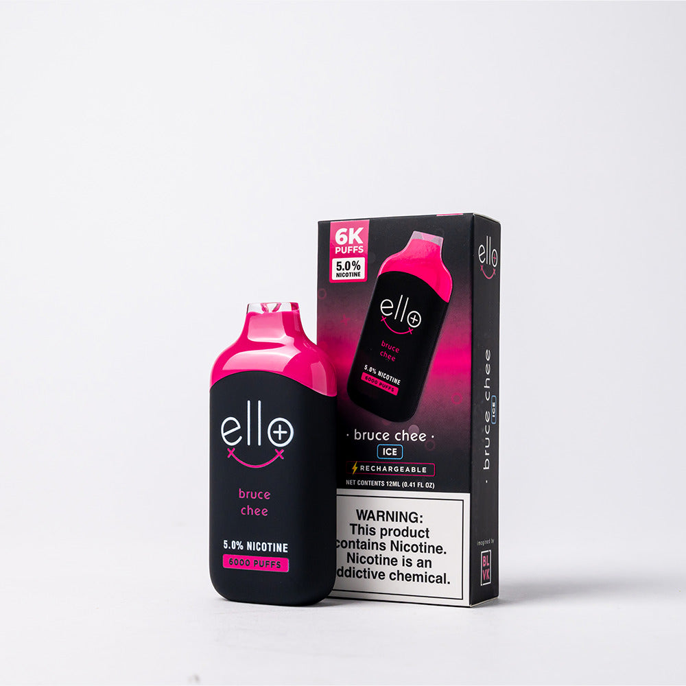 BLVK Ello Plus Disposable | 6000 Puffs | 12mL | 50mg | MOQ 10 | Bruce Chee with packaging