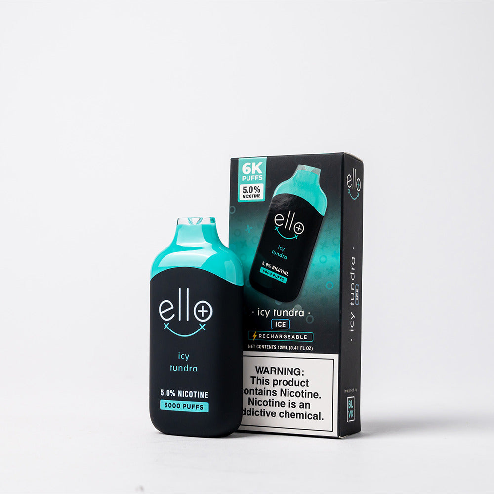 BLVK Ello Plus Disposable | 6000 Puffs | 12mL | 50mg | MOQ 10 | Icy Tundra with packaging