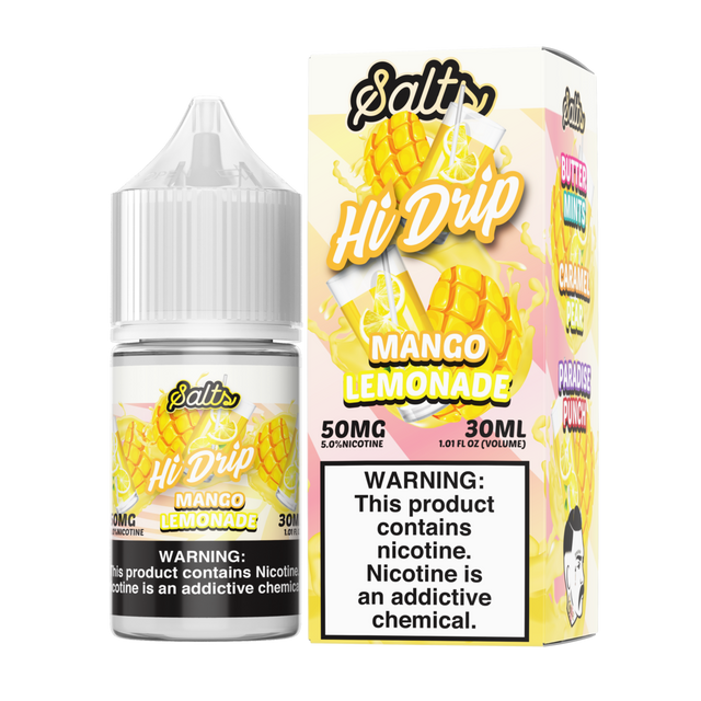 Hi-Drip Salt Series E-Liquid | 30mL | 50mg | (Salt Nic) | Mango Lemonade with packaging