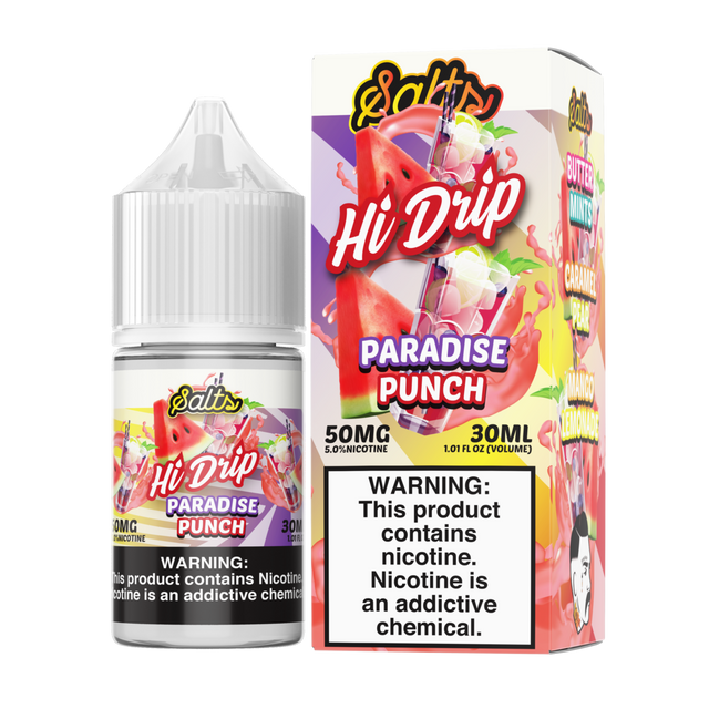 Hi-Drip Salt Series E-Liquid | 30mL | 50mg | (Salt Nic) | Paradise Punch with packaging