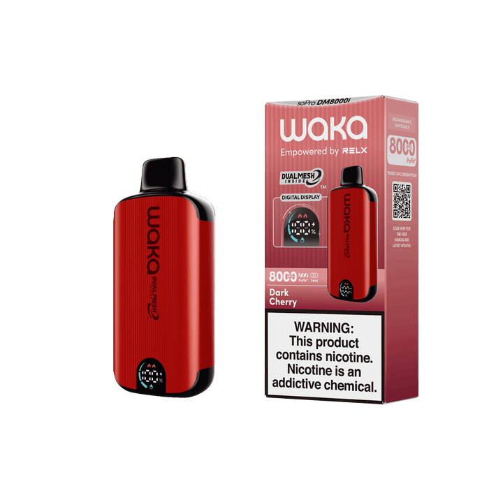 WAKA SoPro DM8000 Disposable | 8000 Puffs | 14mL | 50mg | MOQ 10 | Dark Cherry with Packaging