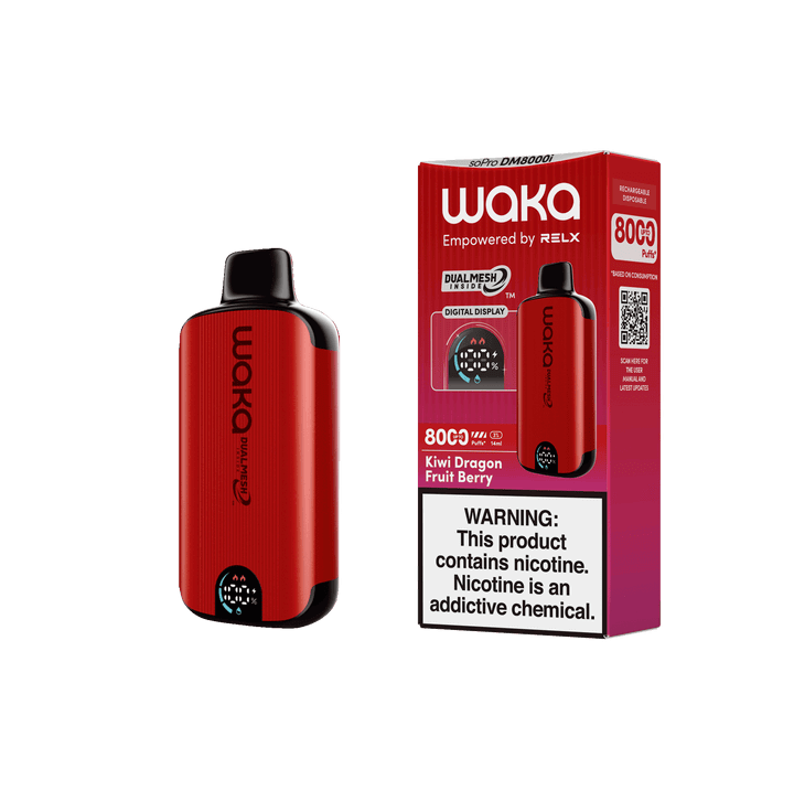 WAKA SoPro DM8000 Disposable | 8000 Puffs | 14mL | 50mg | MOQ 10 | Kiwi Dragon Fruit Berry with Packaging