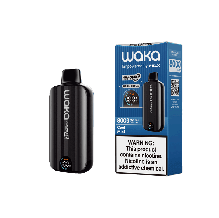 WAKA SoPro DM8000 Disposable | 8000 Puffs | 14mL | 50mg | MOQ 10 | Cool Mint with packaging