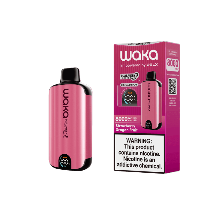 WAKA SoPro DM8000 Disposable | 8000 Puffs | 14mL | 50mg | MOQ 10 | Strawberry Dragon Fruit with Packaging