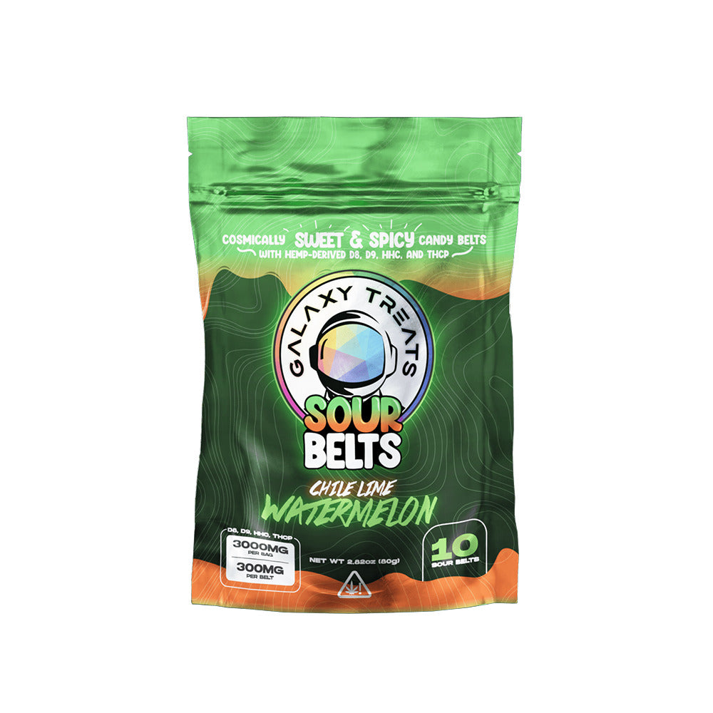 Galaxy Treats Sour Belts (3000mg 10ct Pouch) Chile Lime Watermelon