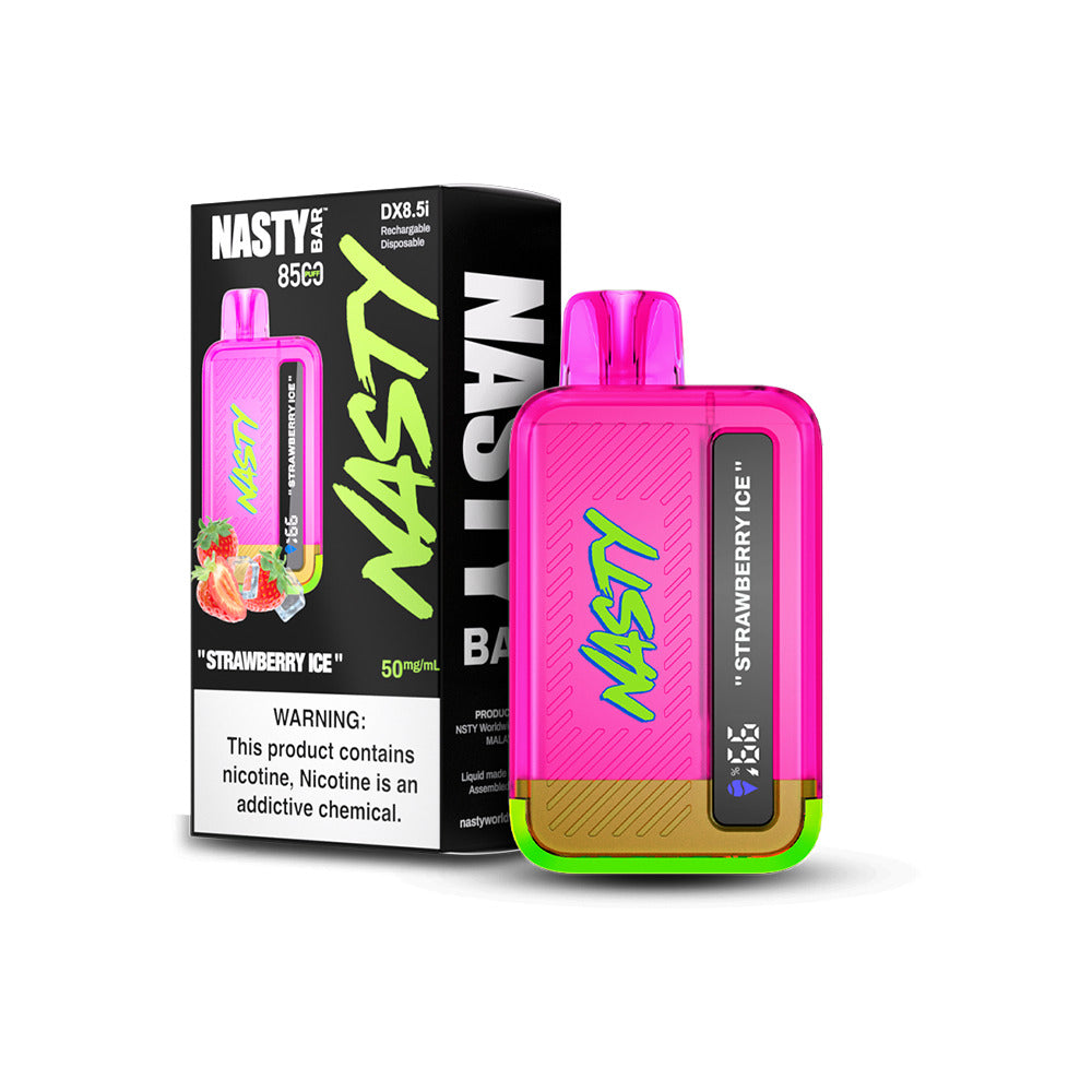 Nasty Juice Nasty Bar Disposable | 8500 Puffs | 17mL | 50mg | MOQ 5 | Strawberry Ice with Packaging