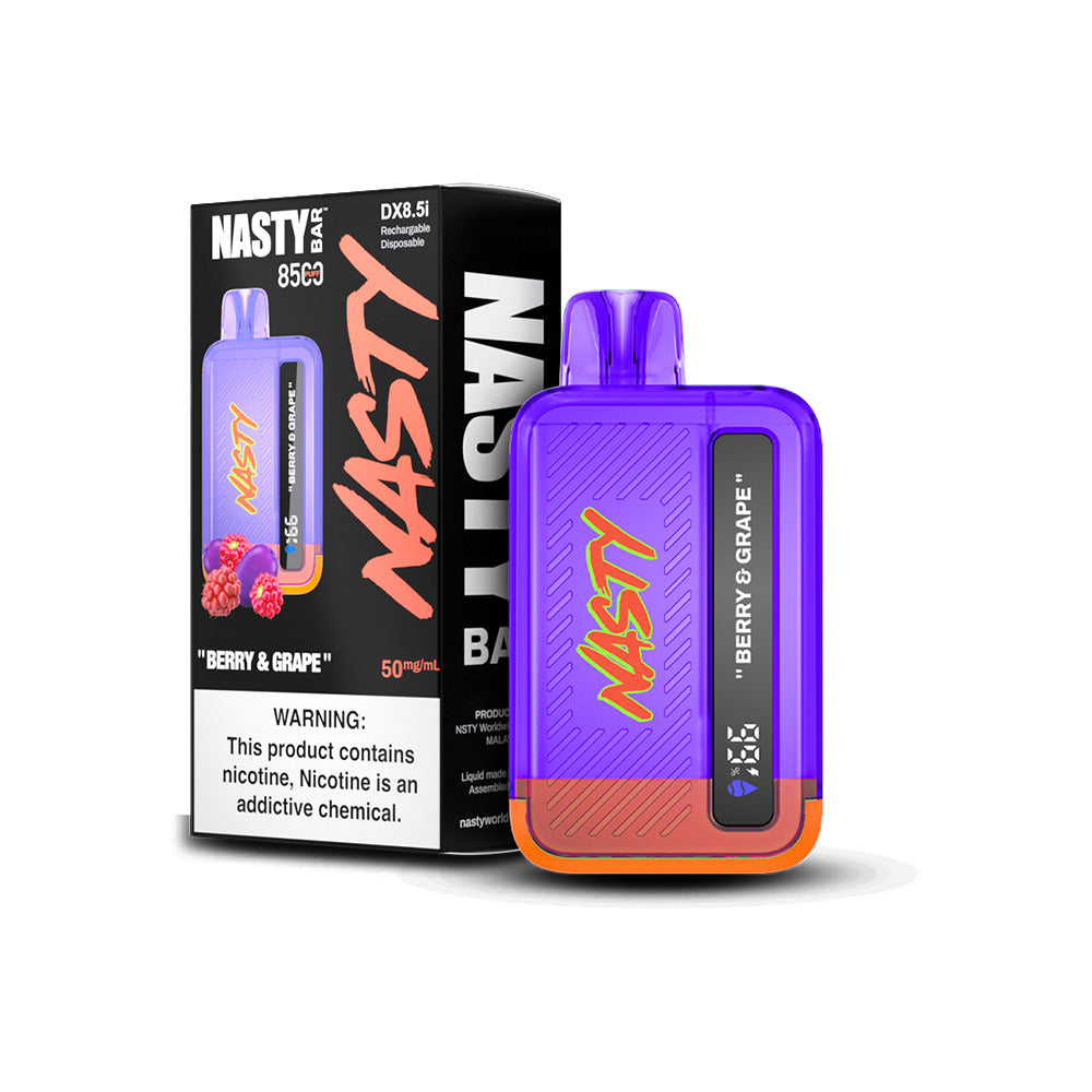 Nasty Juice Nasty Bar Disposable | 8500 Puffs | 17mL | 50mg | MOQ 5 | Berry Grape with Packaging