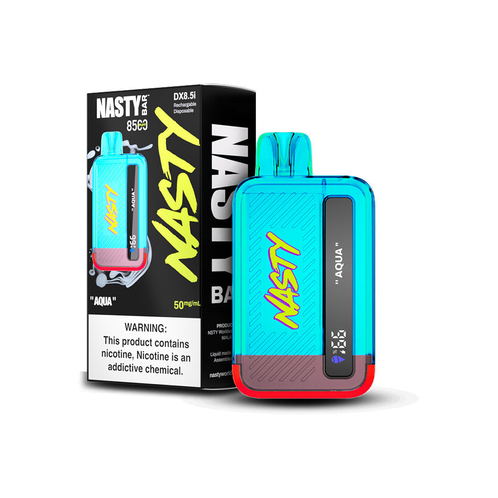 Nasty Juice Nasty Bar Disposable | 8500 Puffs | 17mL | 50mg | MOQ 5 | Aqua with Packaging