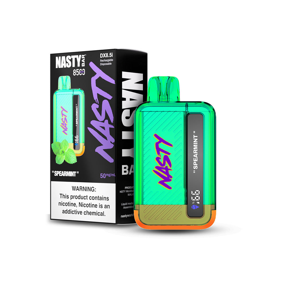 Nasty Juice Nasty Bar Disposable | 8500 Puffs | 17mL | 50mg | MOQ 5 | Spearmint with Packaging