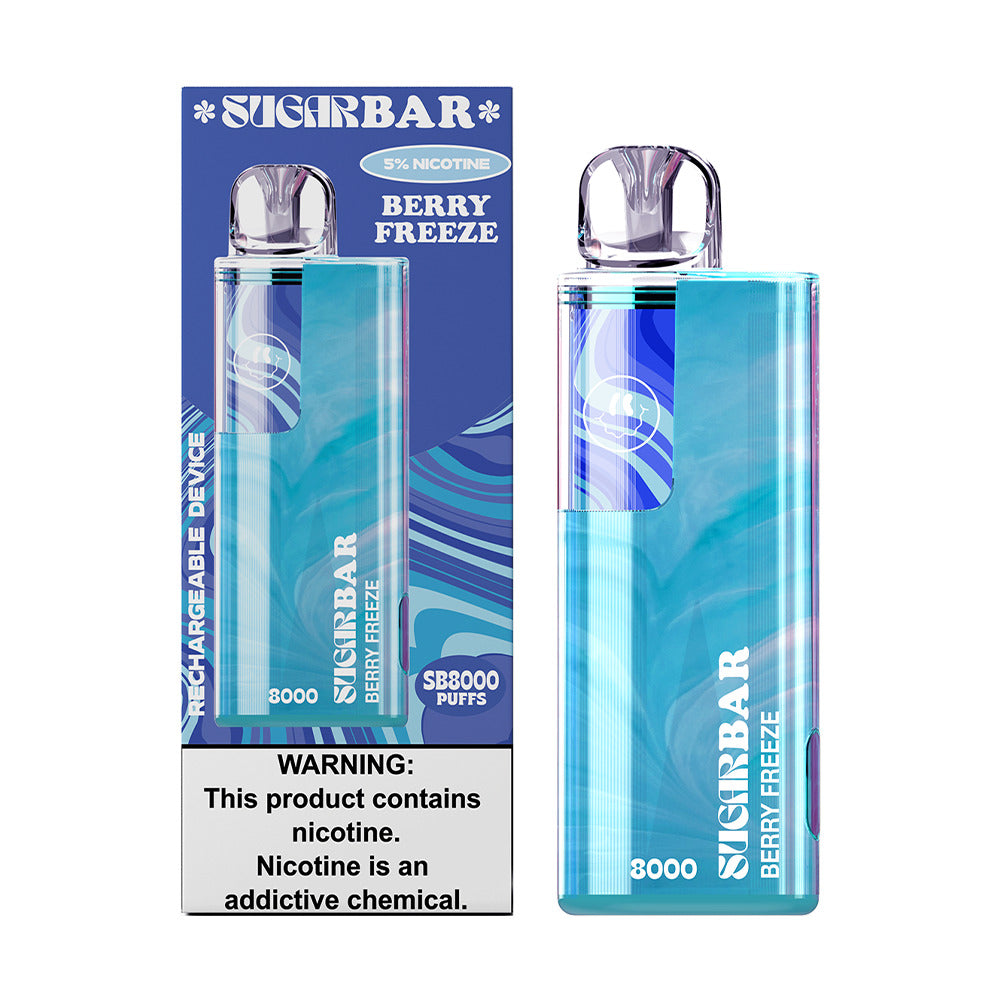 Sugarbar SB8000 Disposable | 8000 Puffs | 19mL | 50mg | MOQ 10 | Berry Freeze with packaging