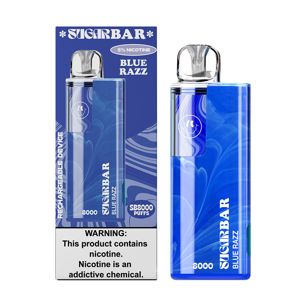 Sugarbar SB8000 Disposable | 8000 Puffs | 19mL | 50mg | MOQ 10 | Blue Razz with packaging