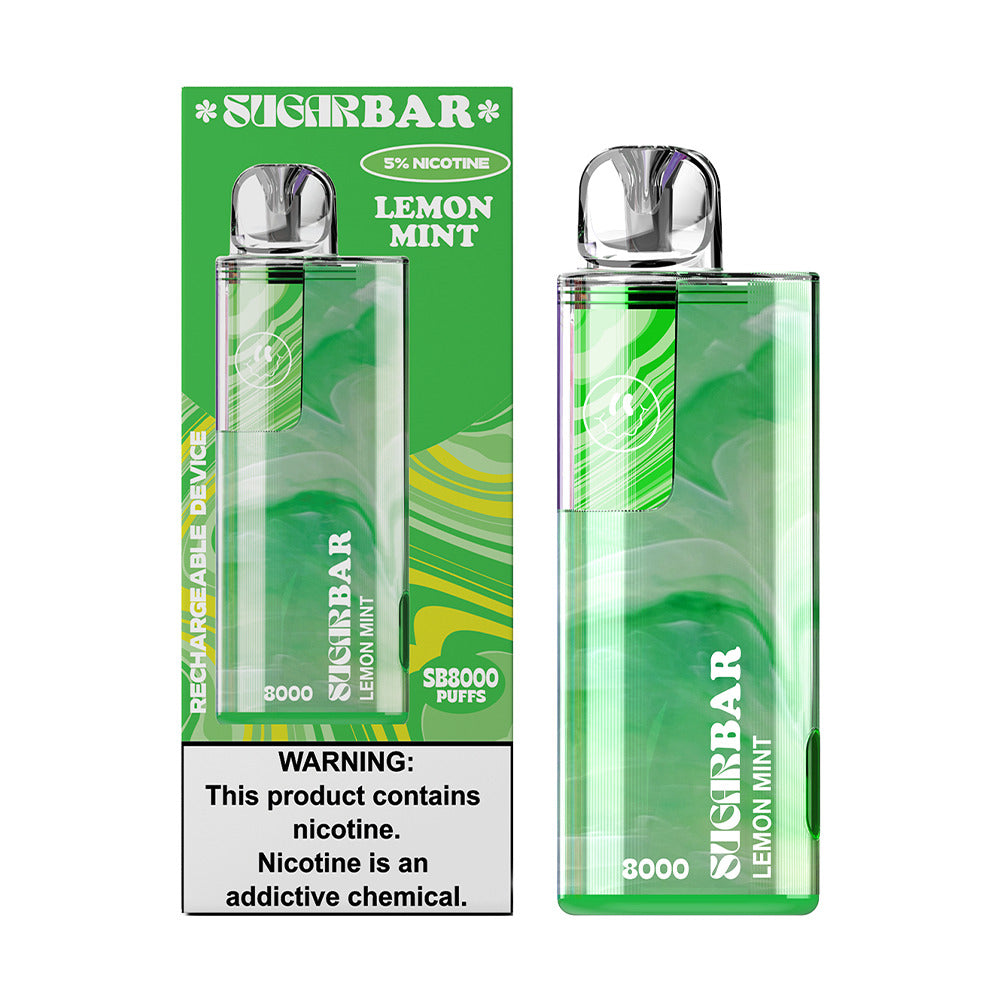 Sugarbar SB8000 Disposable | 8000 Puffs | 19mL | 50mg | MOQ 10 | Lemon Mint with packaging