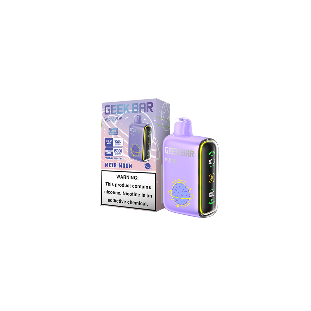 Geek Bar Pulse Disposable | 15000 Puffs | 16mL | 50mg | MOQ 5 | Meta Moon with packaging
