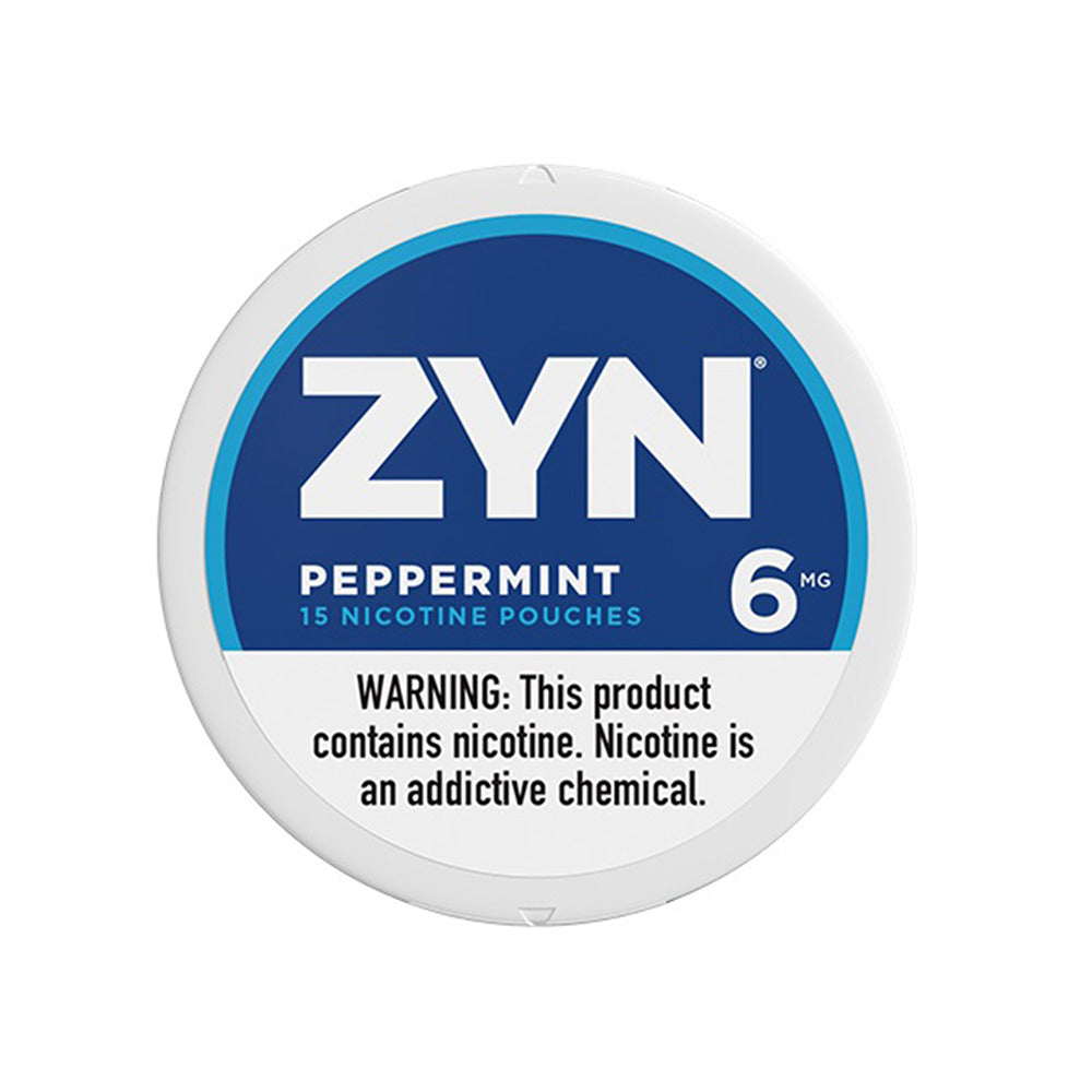 ZYN Nicotine Pouches | (15ct Can) | (5-Can Pack) | 6mg | Peppermint